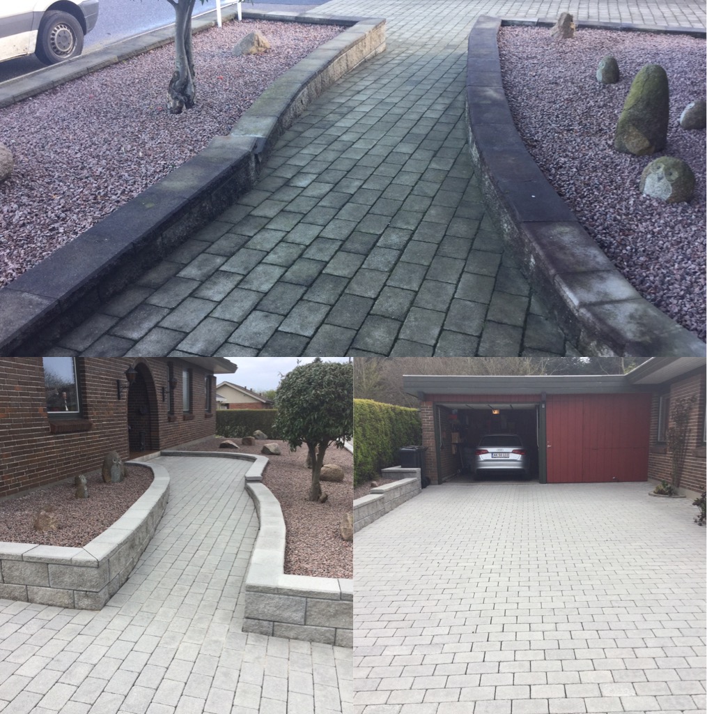 Driveway that has been cleaned and sealed